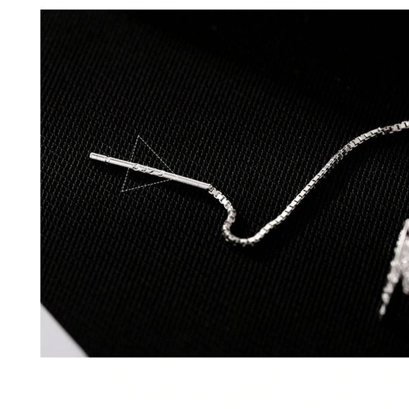 *925 Sterling Silver Diamond Heartbeat Earrings - Picture 12 of 13